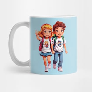 First day of school for two friends Mug